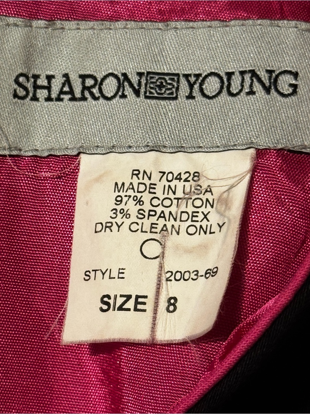 Sharon Young Women's Black Pink Embroidered Sleeveless Vintage Dress SZ 8 USA - Picture 6 of 7